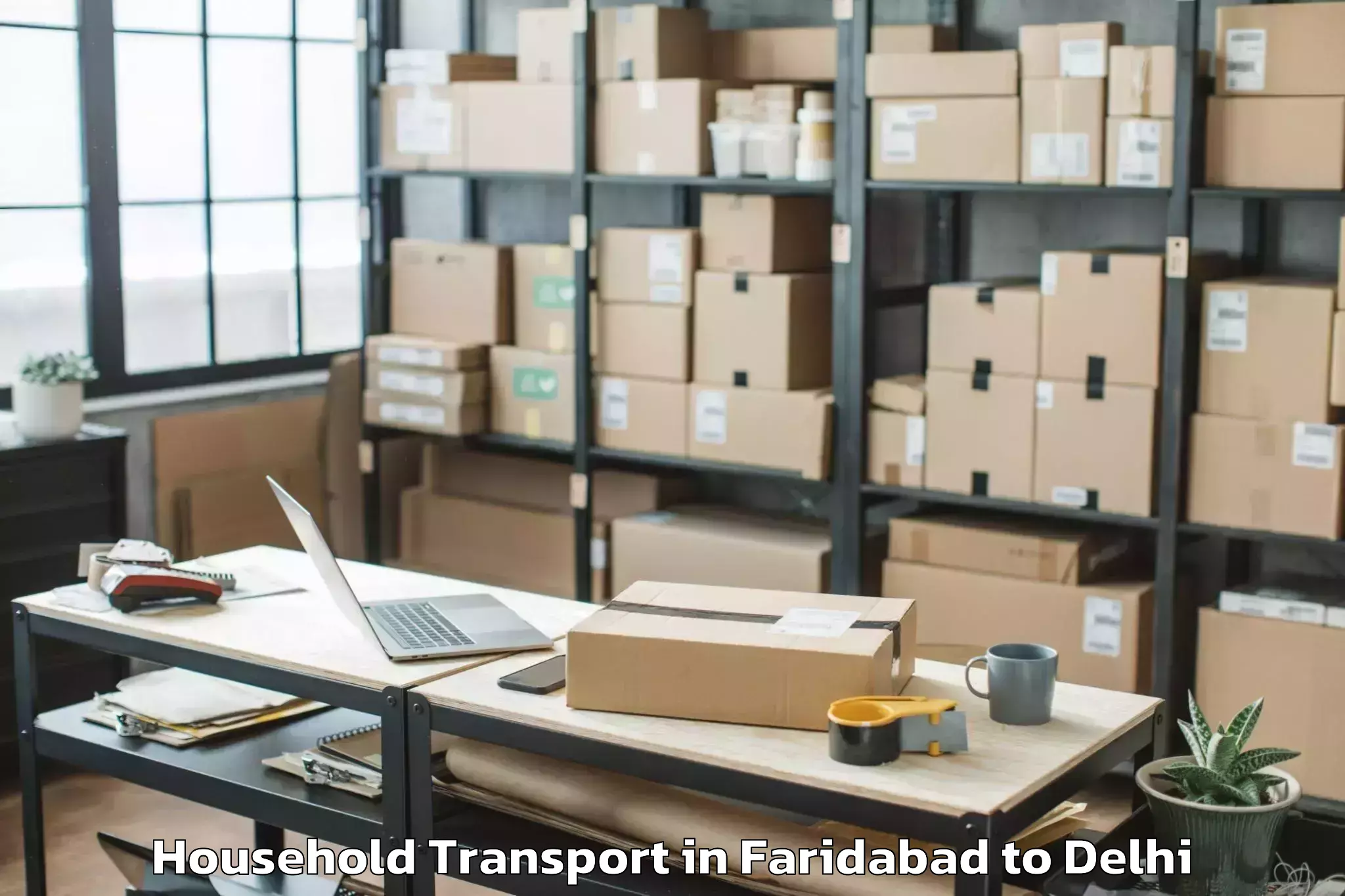 Faridabad to East Delhi Mall Household Transport Booking